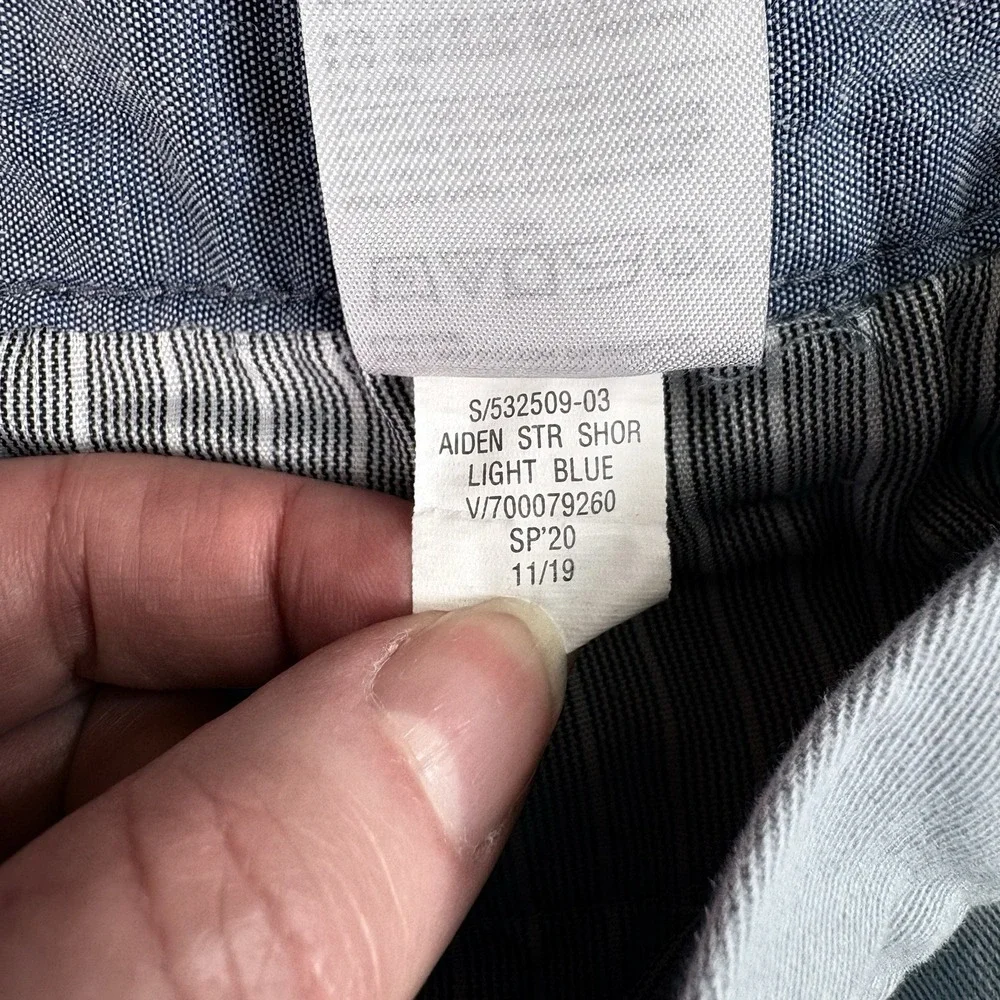 Banana Republic Aiden Shorts‎ Mens 38 Light Blue Chino Preppy Coastal Distressed